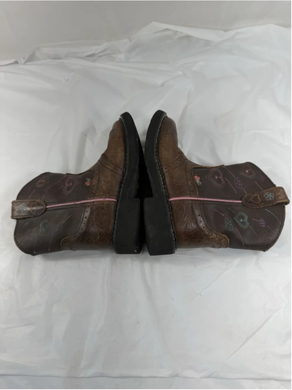 Justin Gypsy kids boot Size 12D Brown/Pink Cowboy Boots Style 9205JR